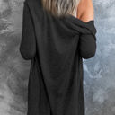 XL Black Open-Front Buttons Cardigan